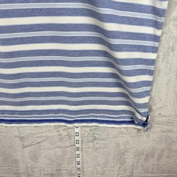 L.L. Bean Striped Polo Shirt Blue White MenXL Regular Short Sleeve Casual Cotton - Picture 5 of 8